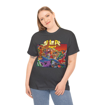 JLA: The Nail T-Shirt - Alan Davis Art - Green Lantern, Batman, Wonder Woman, Flash - DC Comics