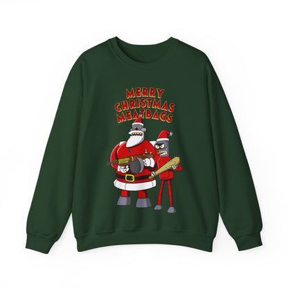 Robot Santa Claus & Bender Futurama Christmas Heavy Blend Crewneck Sweatshirt