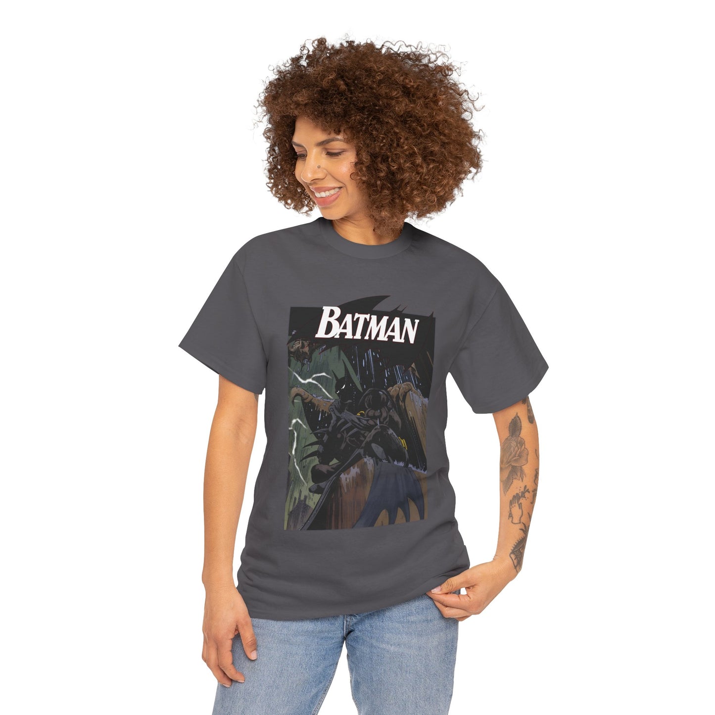Batman T-Shirt - Norm Breyfogle Art - 1990s Dark Knight Detective - Gotham City - Perched on A Gargoyle - DC Comics