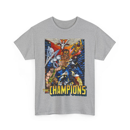 Champions T-Shirt - John Byrne Art - Hercules, Black Widow, Ghost Rider, Black Goliath, Silver Surfer, Jack of Hearts - Marvel Comics 1970s Series