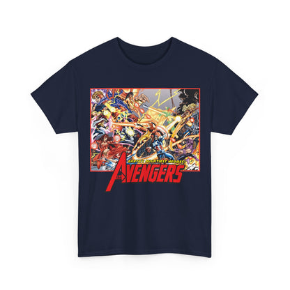 Avengers Vs Thunderbolts T-Shirt - George Perez Art - Captain America, Iron Man, Wonder Man, Scarlet Witch, Hawkeye, Citizen V, MACH-1, Techno, Atlas, Songbird - Marvel Comics
