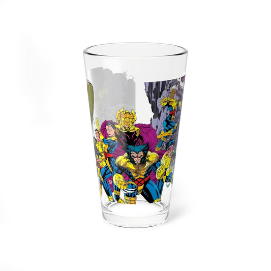 Uncanny X-Men Pint Glass, 16oz - Jim Lee Art - Wolverine, Psylocke, Storm, Forge, Gambit, Jubilee - Marvel Comics