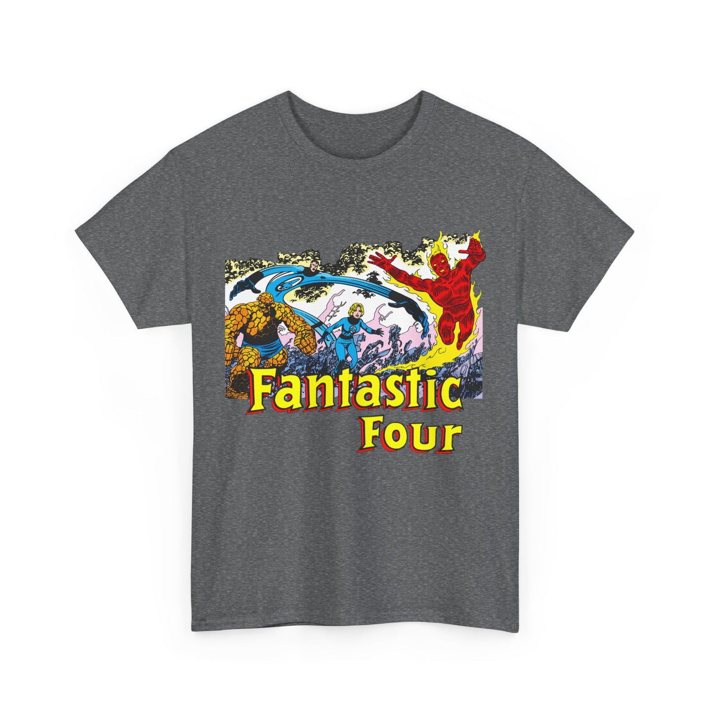 Fantastic Four T-Shirt - John Byrne Art - Reed Richards, Invisible Woman, Human Torch, The Thing - Marvel Comics
