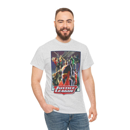 Justice League T-Shirt - Alex Ross Art - Superman, Wonder Woman, Black Canary, Hawkman, Flash, Aquaman, Atom - DC Comics