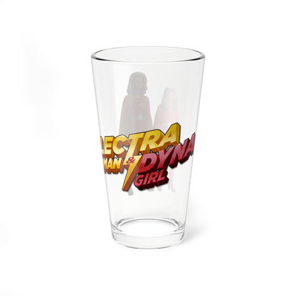 Electra Woman & Dyna Girl Pint Glass, 16oz - Krofft Supershow TV - Deidre Hall  - Popular 70s Superhero Show