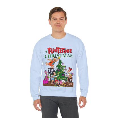 Flintstones Christmas Heavy Blend Crewneck Sweatshirt - Fred, Wilma, Barney, Betty