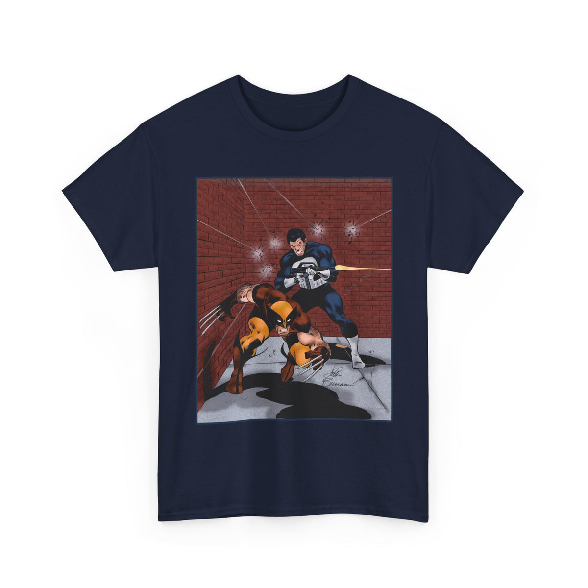 Wolverine & Punisher T-Shirt - John Buscema Art - Marvel Comics