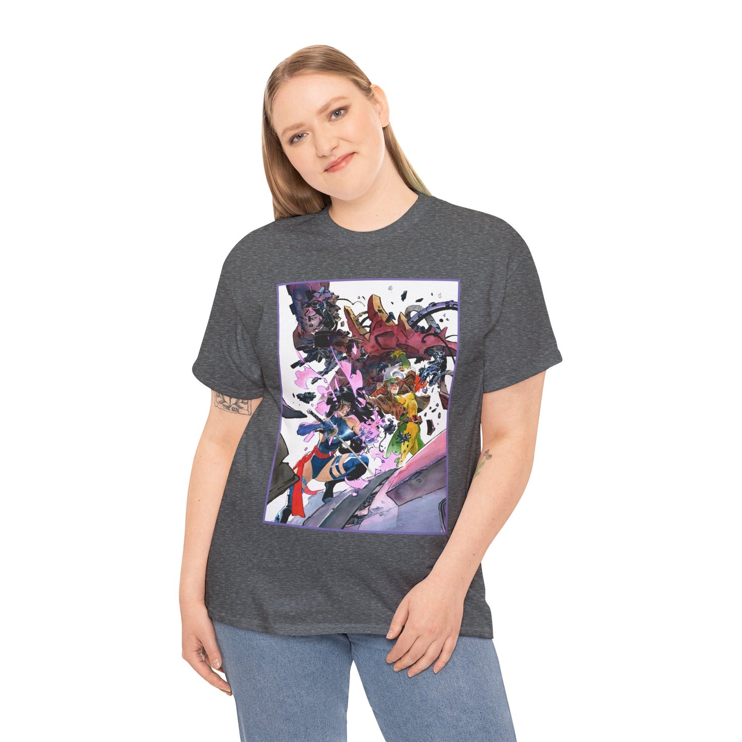 Rogue & Psylocke T-Shirt - Ripping Apart a Sentinel - X-Men Mutants - Marvel Comics