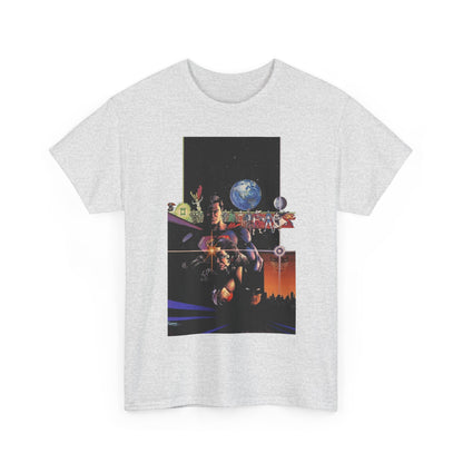 Crisis on Infinite Earths T-Shirt - George Perez Art - Superman, Batman, Wonder Woman, Captain Marvel, Blue Beetle, Kid Flash - Retro 1980s - DC Comics