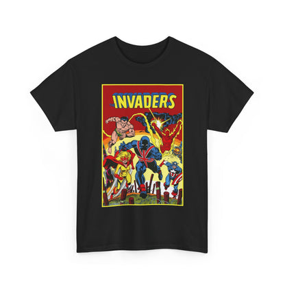 Invaders T-Shirt - Captain America, Human Torch, Namor, Spitfire - World War II Soldiers - Golden Age Heroes - Marvel Comics