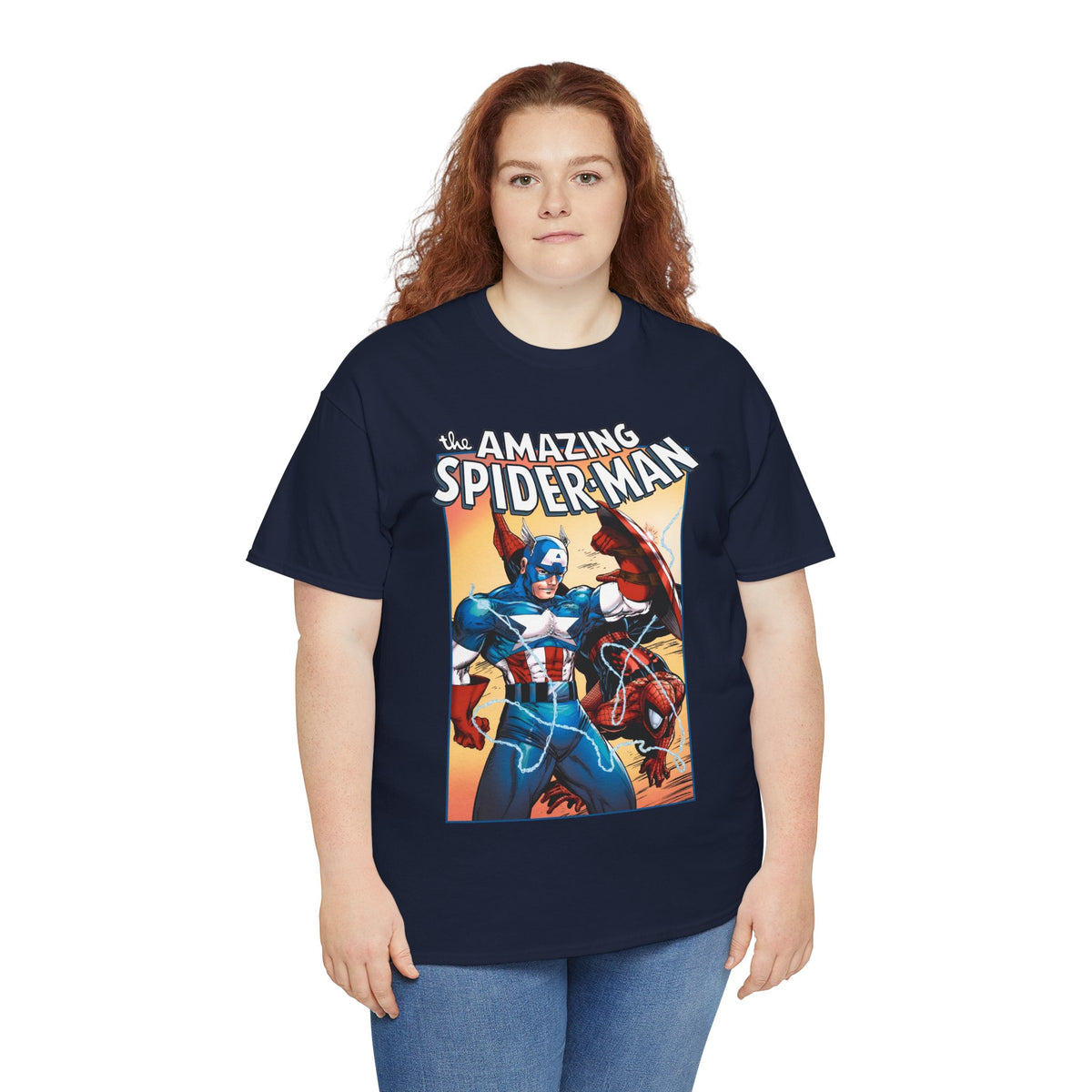 Amazing Spider-Man & Captain America T-Shirt - Todd McFarlane Art - Marvel Comics