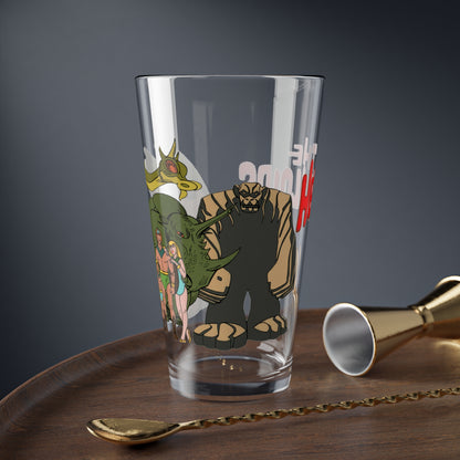 Herculoids Pint Glass, 16oz - Zandor, Tara, Dorno, Gloop & Gleep - Hanna-Barbera Classic Cartoon
