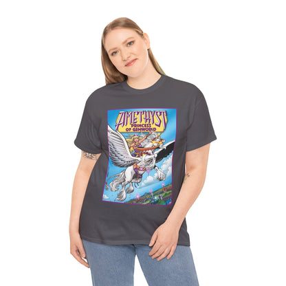 Amethyst Princess of Gemworld T-Shirt - George Perez Art - Riding Her Pegasus - DC Comics