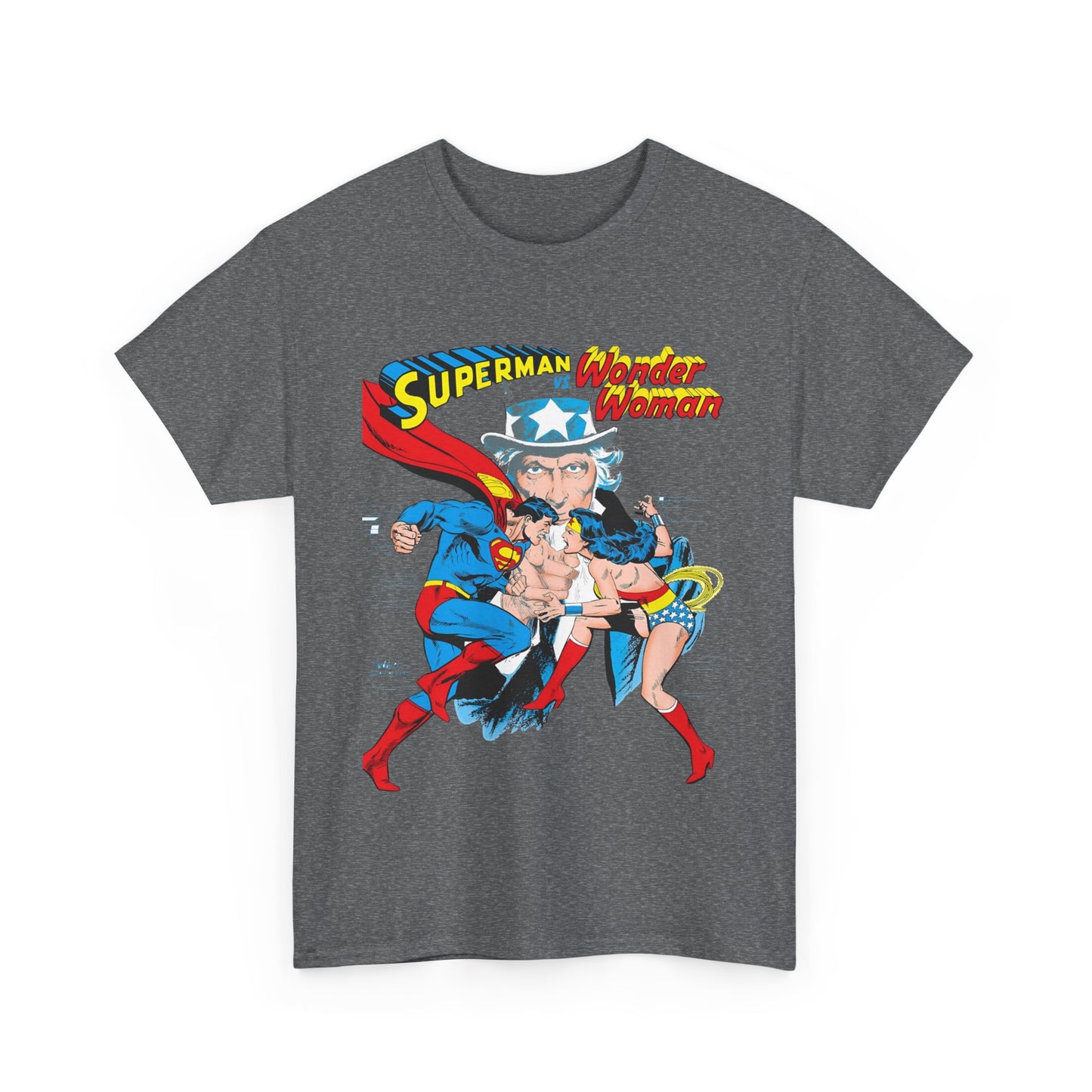 Superman Vs Wonder Woman T-Shirt - José Luis García-López Art - Popular 1970s Tabloid Story - DC Comics