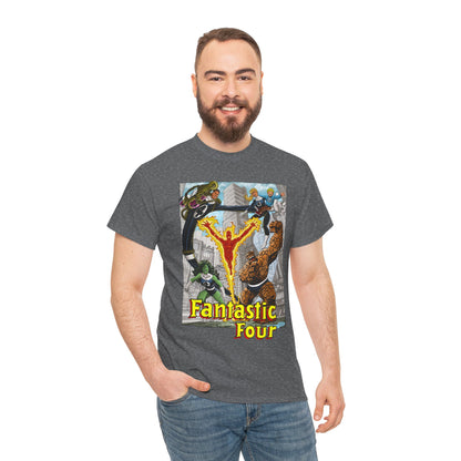 Fantastic Four T-Shirt - John Byrne Art - She-Hulk, Invisible Woman, Thing, Reed Richards, Human Torch - Baxter Building - Marvel Comics