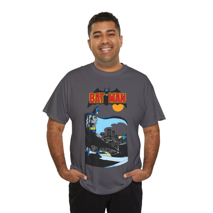 Batman T-Shirt - Jim Aparo Art - Dark Knight Looking Over Gotham City - Bronze Age Art - DC Comics
