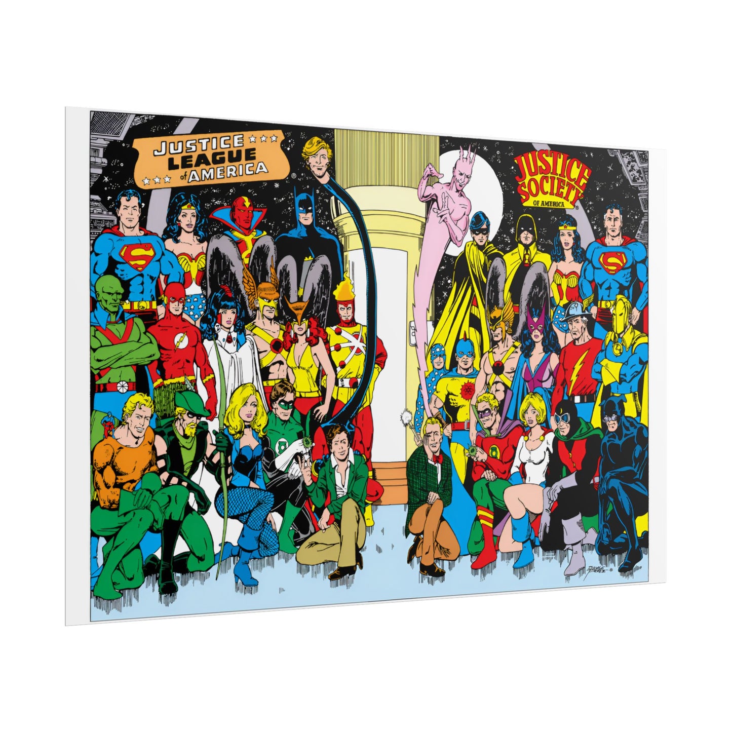 Justice League of America/Justice Society of America Rolled Poster - George Perez - DC Comics - Multiple Sizes Up to 24"x36"