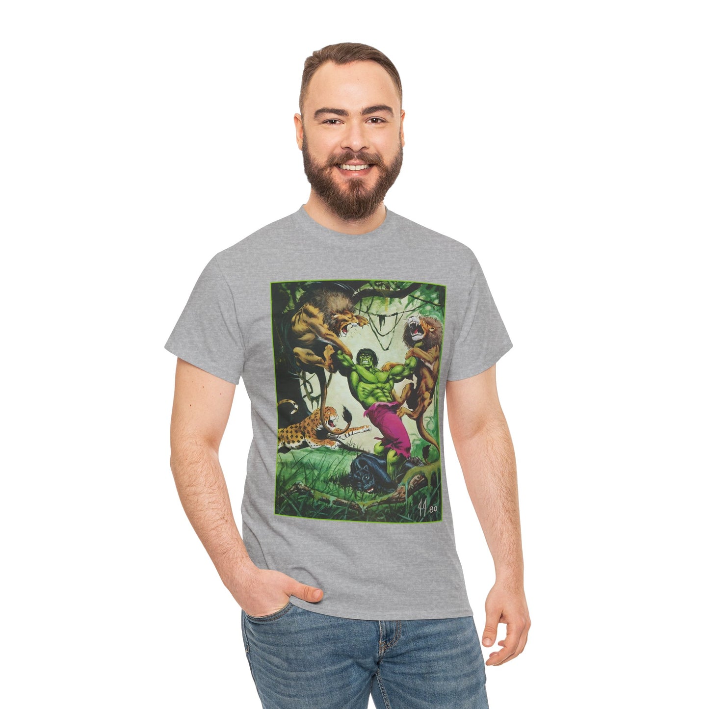 Incredible Hulk T-Shirt - Joe Jusko Art - Hulk Fighting Lions and Tigers (But No Bears, Oh My!) - Marvel Comics