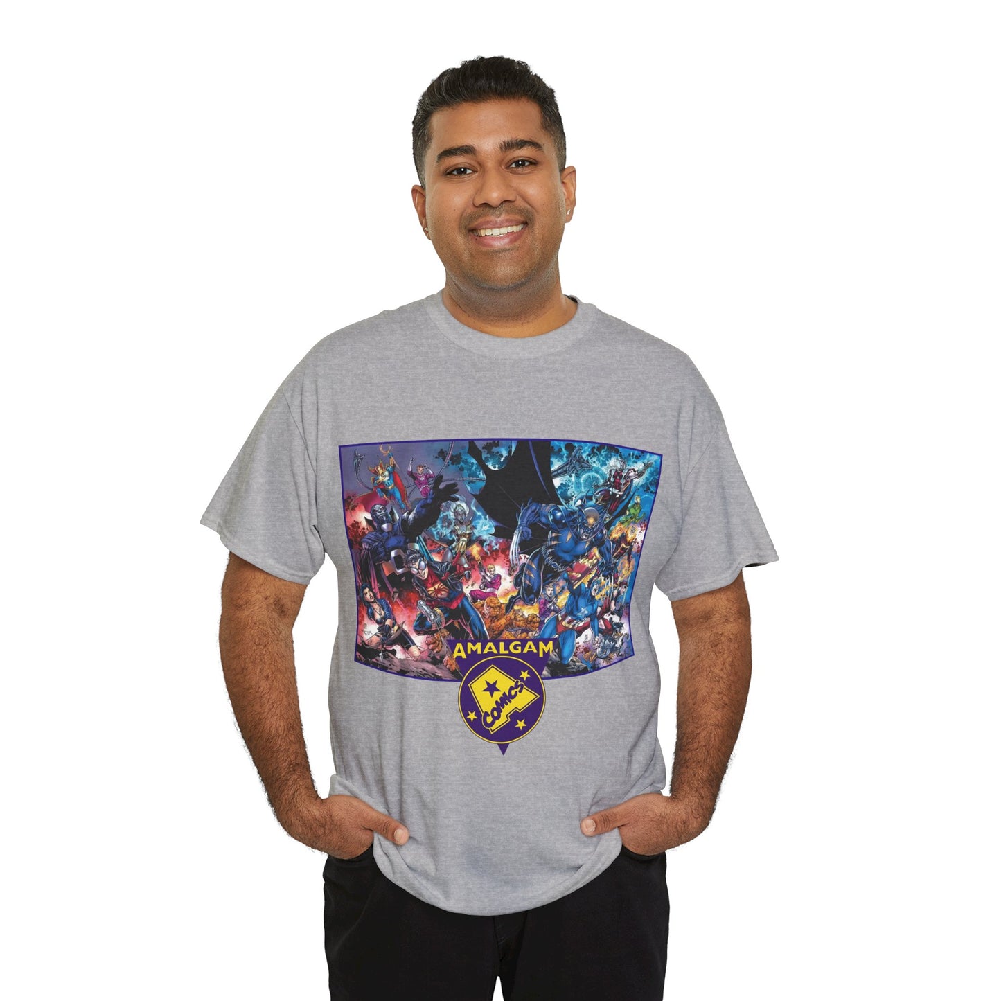 Amalgam T-Shirt - DC Vs Marvel Comics - 1990s - Jim Lee Art - Dark Claw, Amazon, Super Soldier, Spiderboy, Speed Demon