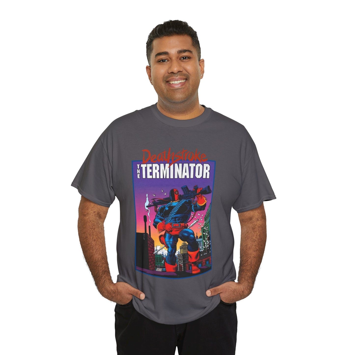 Deathstroke The Terminator T-Shirt - Mike Zeck Art - New Teen Titans Foe & Mercenary - Slade Wilson, Father of Jericho and Ravager - DC Comics - #1 Cover