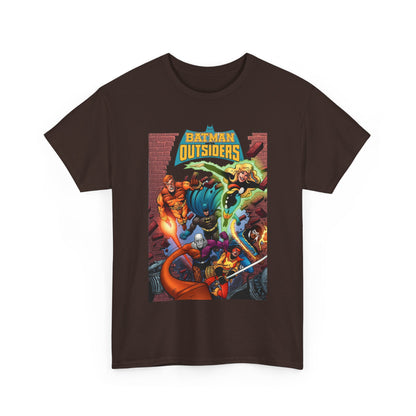 Batman & the Outsiders T-Shirt - Jim Aparo Art - Metamorpho, Katana, Halo, Black Lightning, Geo-Force - DC Comics