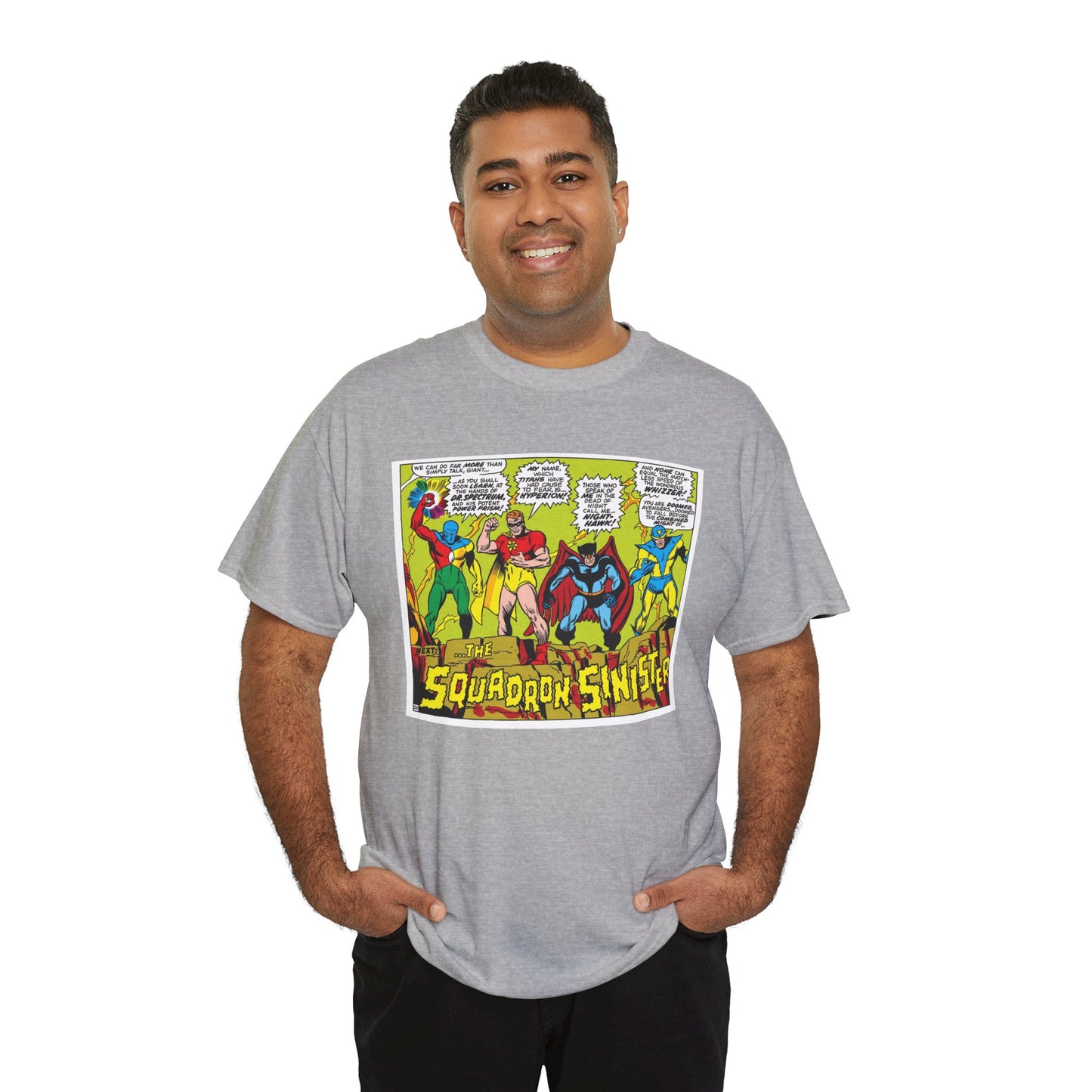 Squadron Sinister T-Shirt - Sal Buscema Art - Dr. Spectrum, Hyperion, Nighthawk, The Whizzer - Marvel Comics