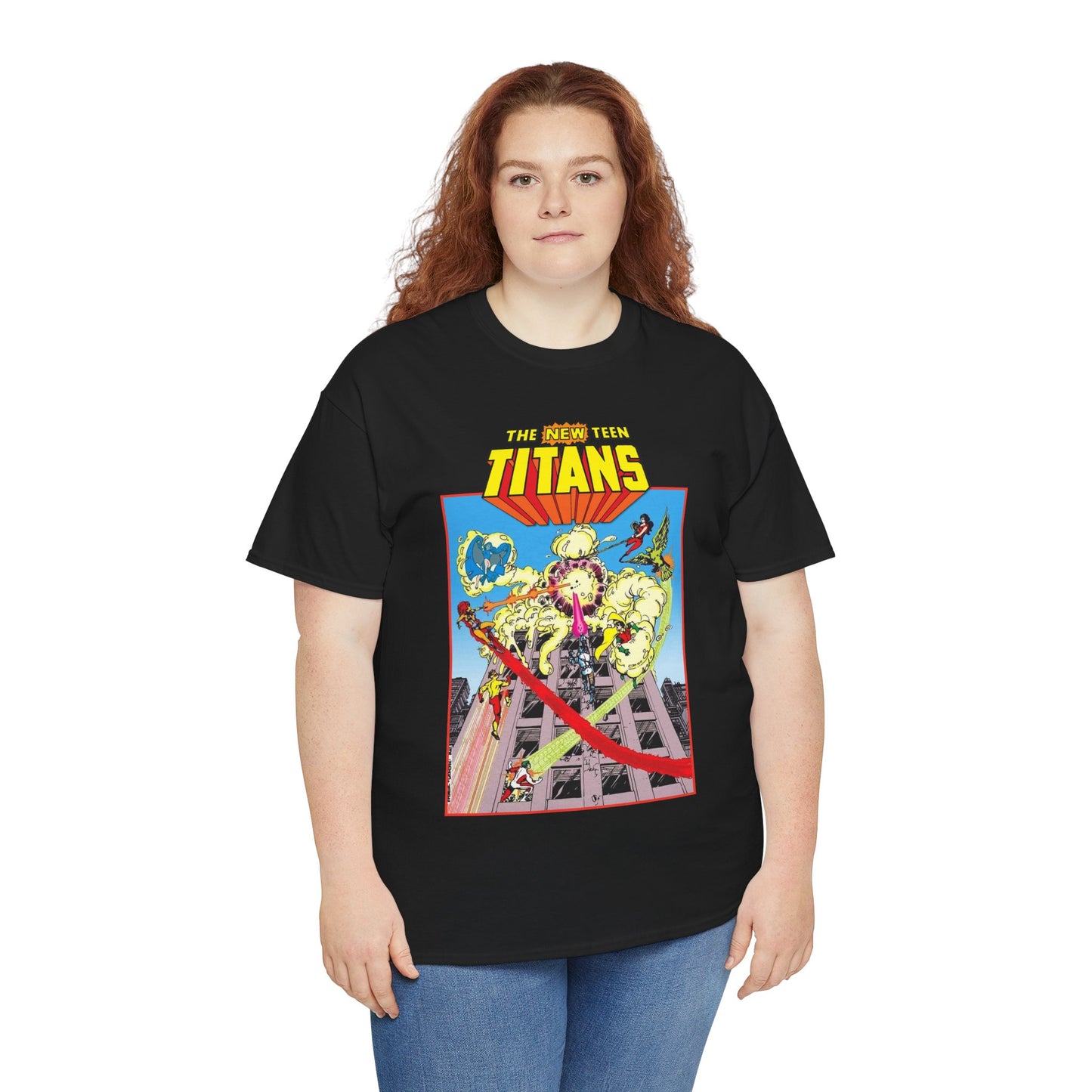 New Teen Titans T-Shirt - George Perez Art - DCCP #26 Preview Cover - Raven, Cyborg, Starfire, Changeling - DC Comics