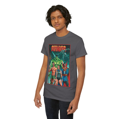 Defenders T-Shirt - Dr Strange, Valkyrie, Hulk, Namor, Silver Surfer - Marvel Comics - Popular 1970s Series