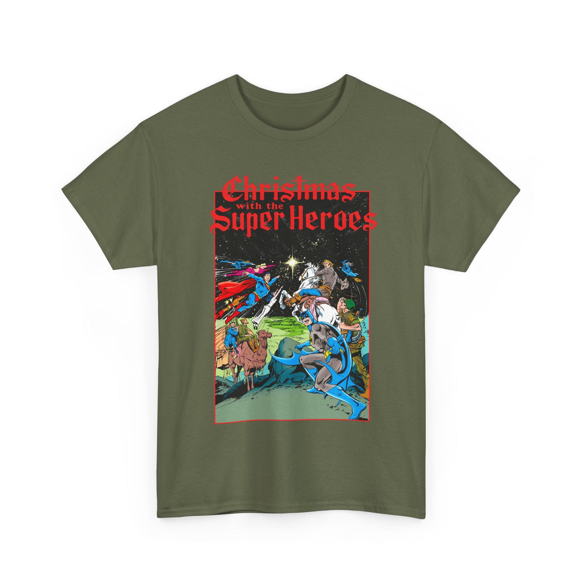 Christmas With the DC Super-Heroes T-Shirt - José Luis García-López Art - Superman, Batman, Jonah Hex, Legion of Super-Heroes - DC Comics