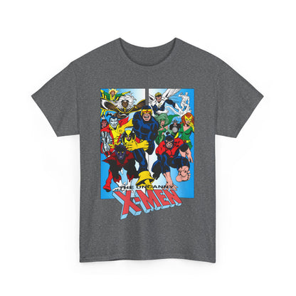 Uncanny X-Men T-Shirt - Classic Dave Cockrum Art - Popular Marvel Comics Series - Wolverine, Storm, Cyclops, Nightcrawler, Jean Grey, Iceman, Banshee, Beast