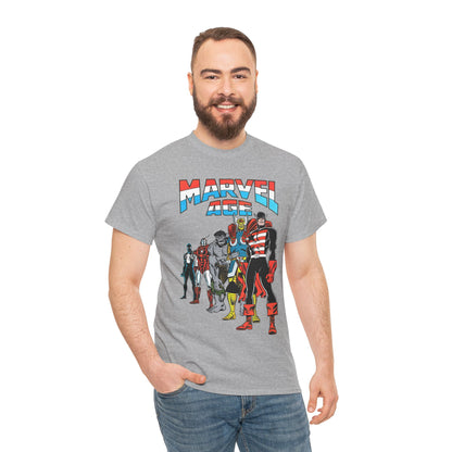 Marvel Age T-Shirt - Captain America, Thor, Incredible Hulk, Iron Man, Spider-Man - New Looks for the 80s
