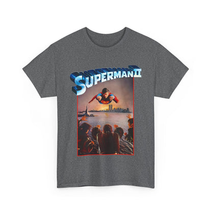 Superman II T-Shirt - Christopher Reeve, Terence Stamp, Sarah Douglas - Vs General Zod, Ursa, Non - Phantom Zone Villains - 1980 Movie Poster - DC Comics