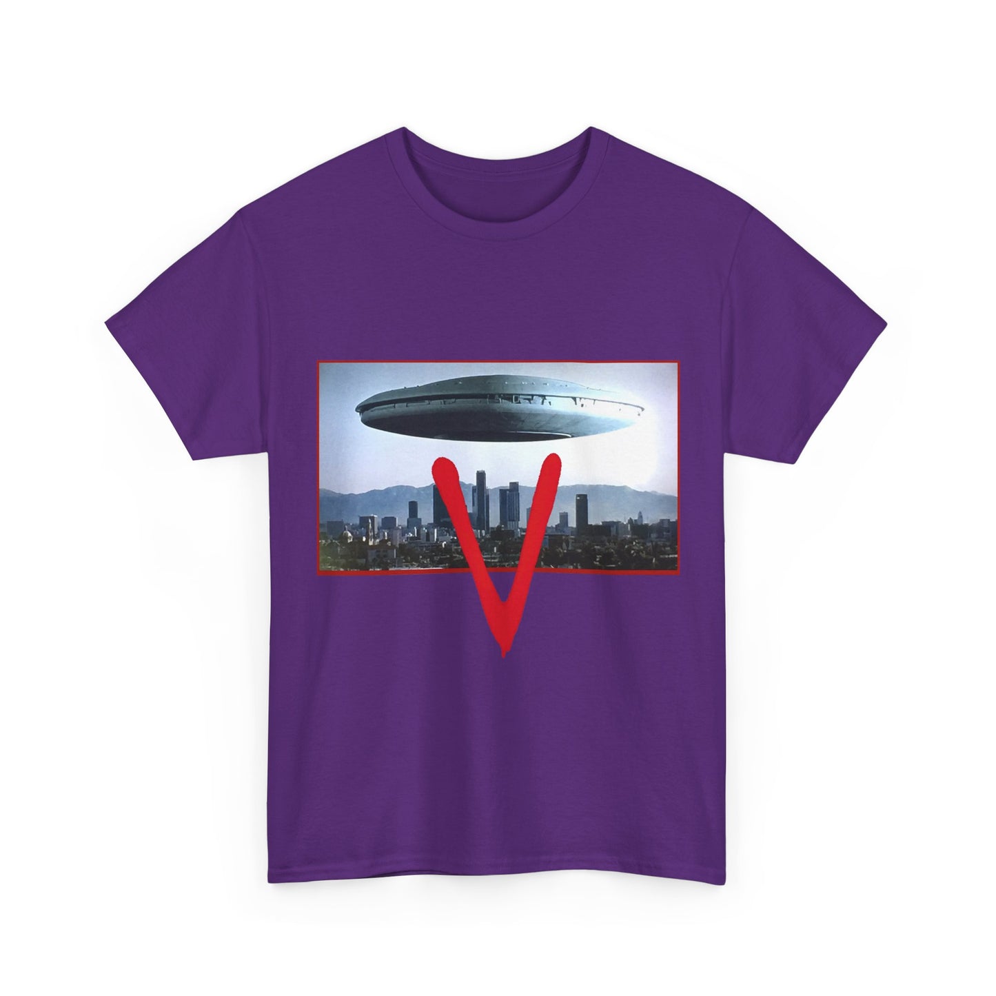 V T-Shirt - The Visitors Mothership - Popular NBC Sci-Fi TV Series from the 1980s