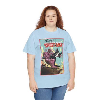 Web of Spider-Man T-Shirt - Charles Vess Art - Peter Parker, Black Symbiote Suit - Webslinger