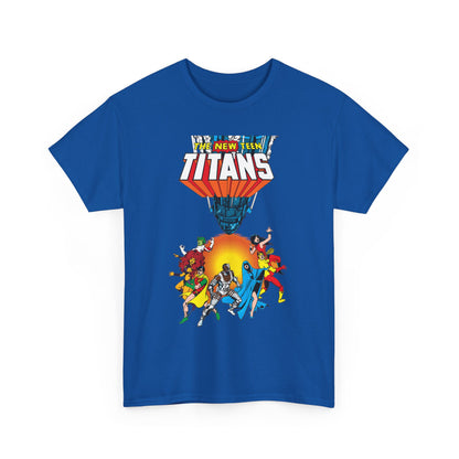 New Teen Titans T-Shirt - George Perez Art - Robin, Wonder Girl, Cyborg, Raven, Starfire, Kid Flash - #10 Cover Art - DC Comics