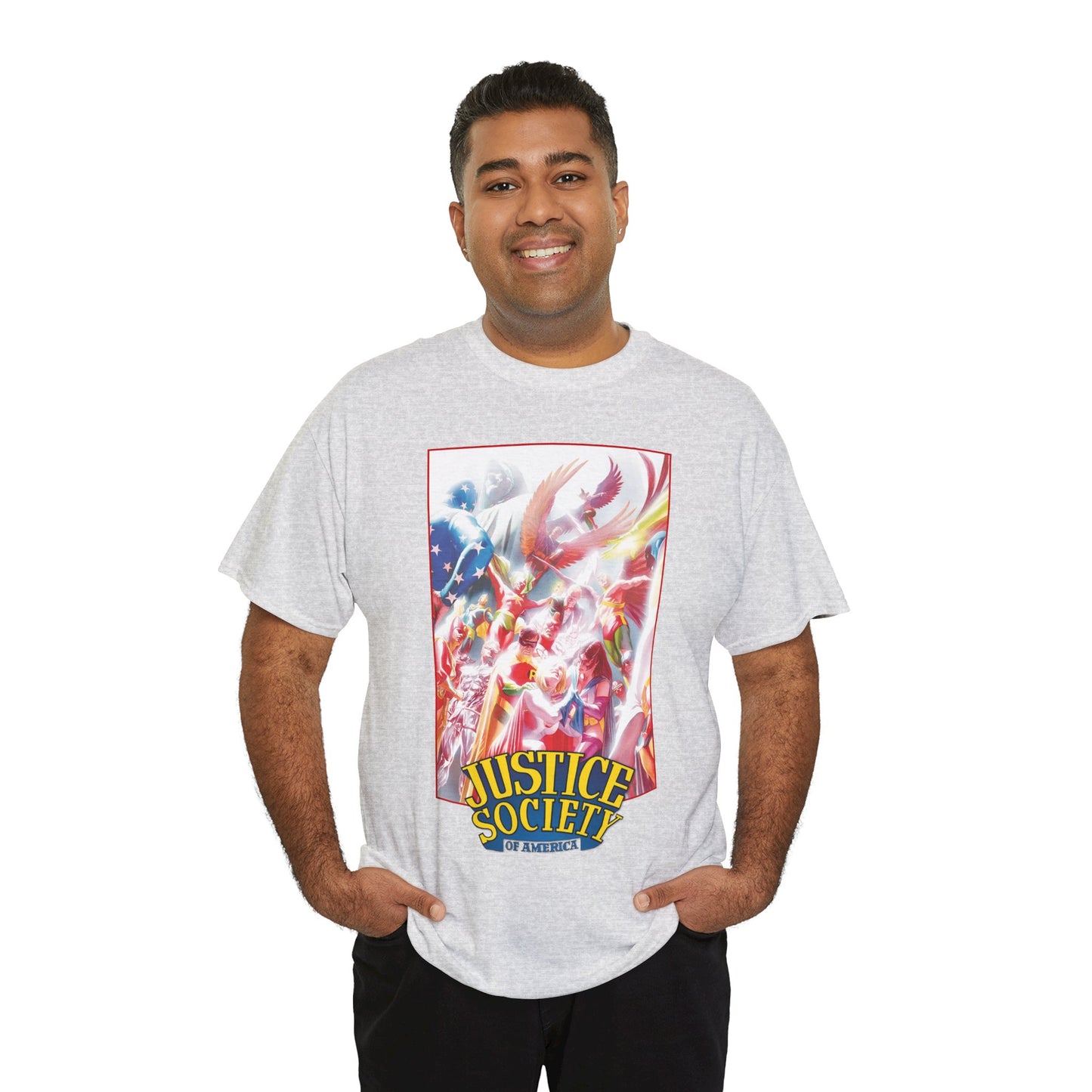 Justice Society of America T-Shirt - Alex Ross Art - JSA - Power Girl, Huntress, Robin, Starman, Hawkman - DC Comics