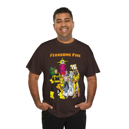 Fearsome Five T-Shirt - George Perez Art - Dr Light, Shimmer, Mammoth, Gizmo, Psimon, Jinx, Neutron - Who's Who Art - DC Comics