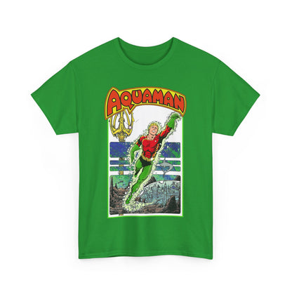 Aquaman T-Shirt - George Perez Art -Justice League 1980s Postcard Series - Arthur Curry - King of Atlantis - JLA - DC Comics