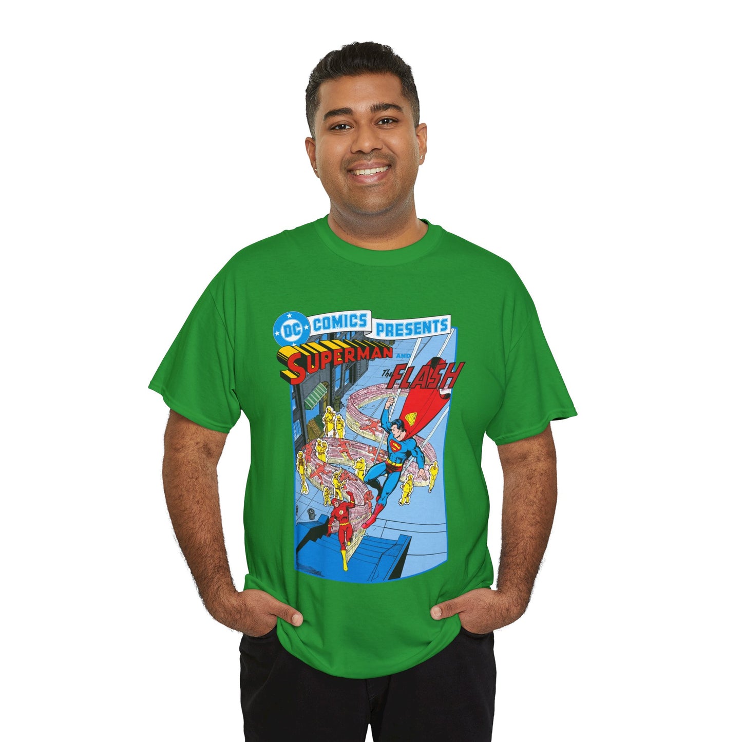 Superman & Flash T-Shirt - George Perez Art - DC Comics Presents #38 Cover Art - Bronze Age Classic