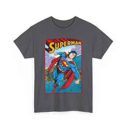 Superman T-Shirt - Tom Grummett Art - DC Comics - Metropolis, Man of Steel Flying Through the Sky - Post-Reign of the Supermen Storyline Artwork