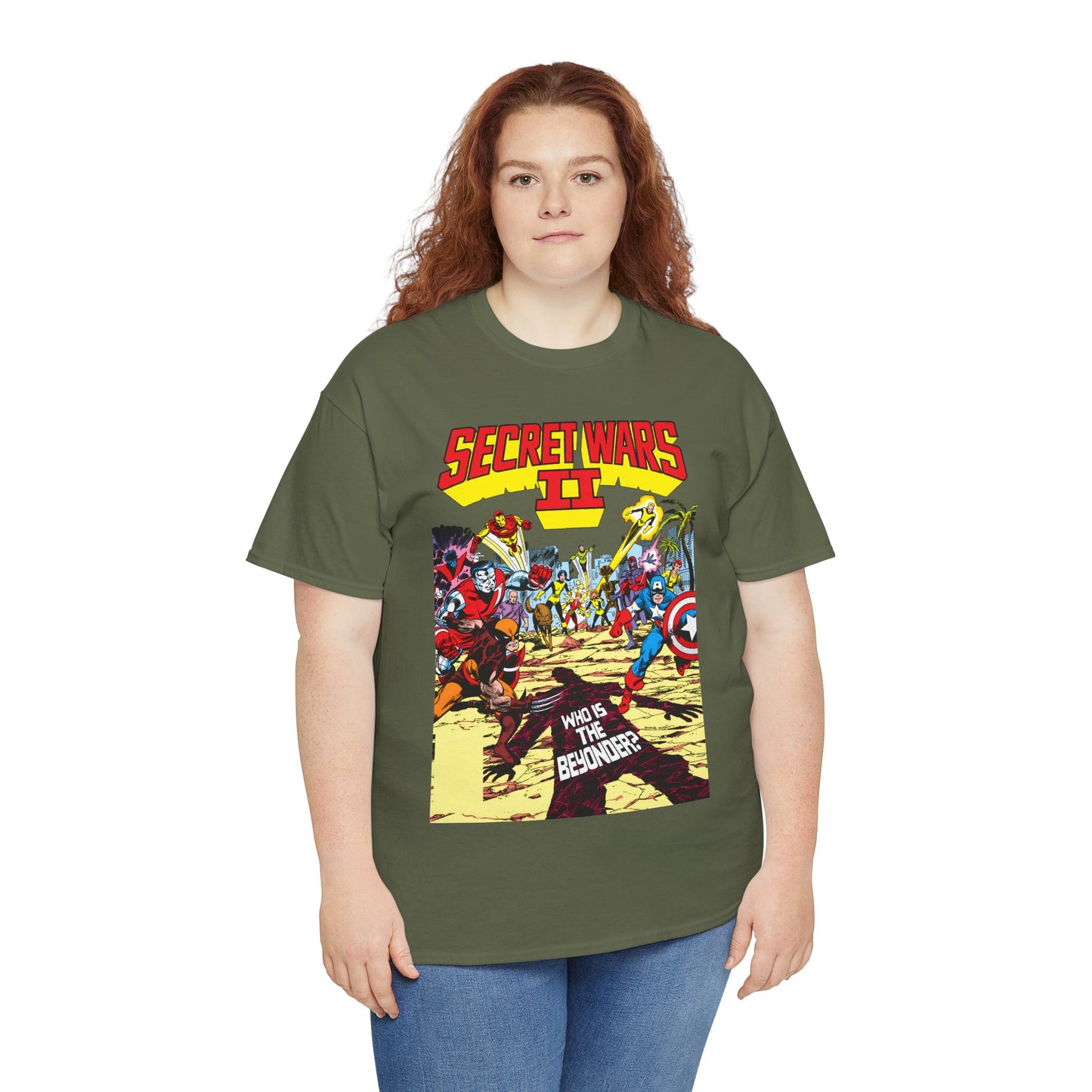 Secret Wars II T-Shirt - John Byrne Art - X-Men, New Mutants, Captain America - The Beyonder - Marvel Comics Series, 1980s