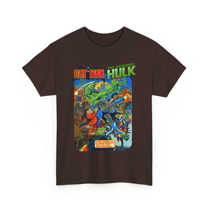 Batman & Incredible Hulk T-Shirt - DC/Marvel Comics 1970s Team-Up - Two-Face & Leader - Retro Art