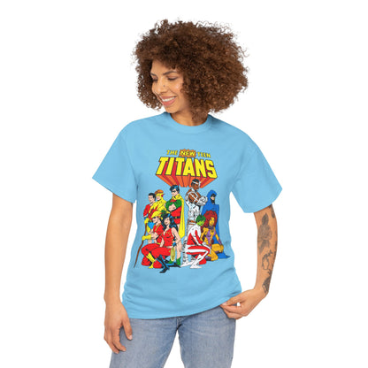 New Teen Titans T-Shirt - George Perez Art - Robin, Wonder Girl, Starfire, Raven, Cyborg, Speedy, Aqualad - DC Comics