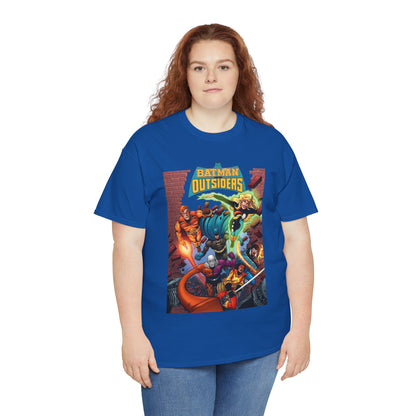 Batman & the Outsiders T-Shirt - Jim Aparo Art - Metamorpho, Katana, Halo, Black Lightning, Geo-Force - DC Comics