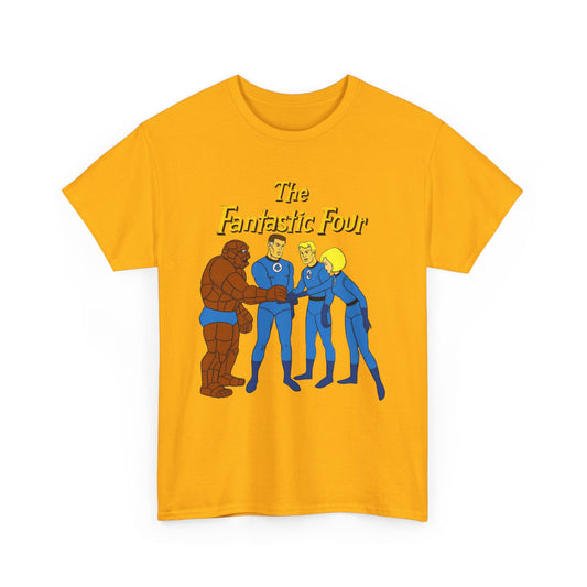 Fantastic Four T-Shirt - Hanna-Barbera 1960s Cartoon - Human Torch, The Thing, Invisible Woman - Marvel Comics
