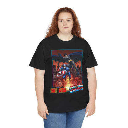 Batman & Captain America T-Shirt - John Byrne Art - Joker & Red Skull - Marvel & DC Comics Crossover Art