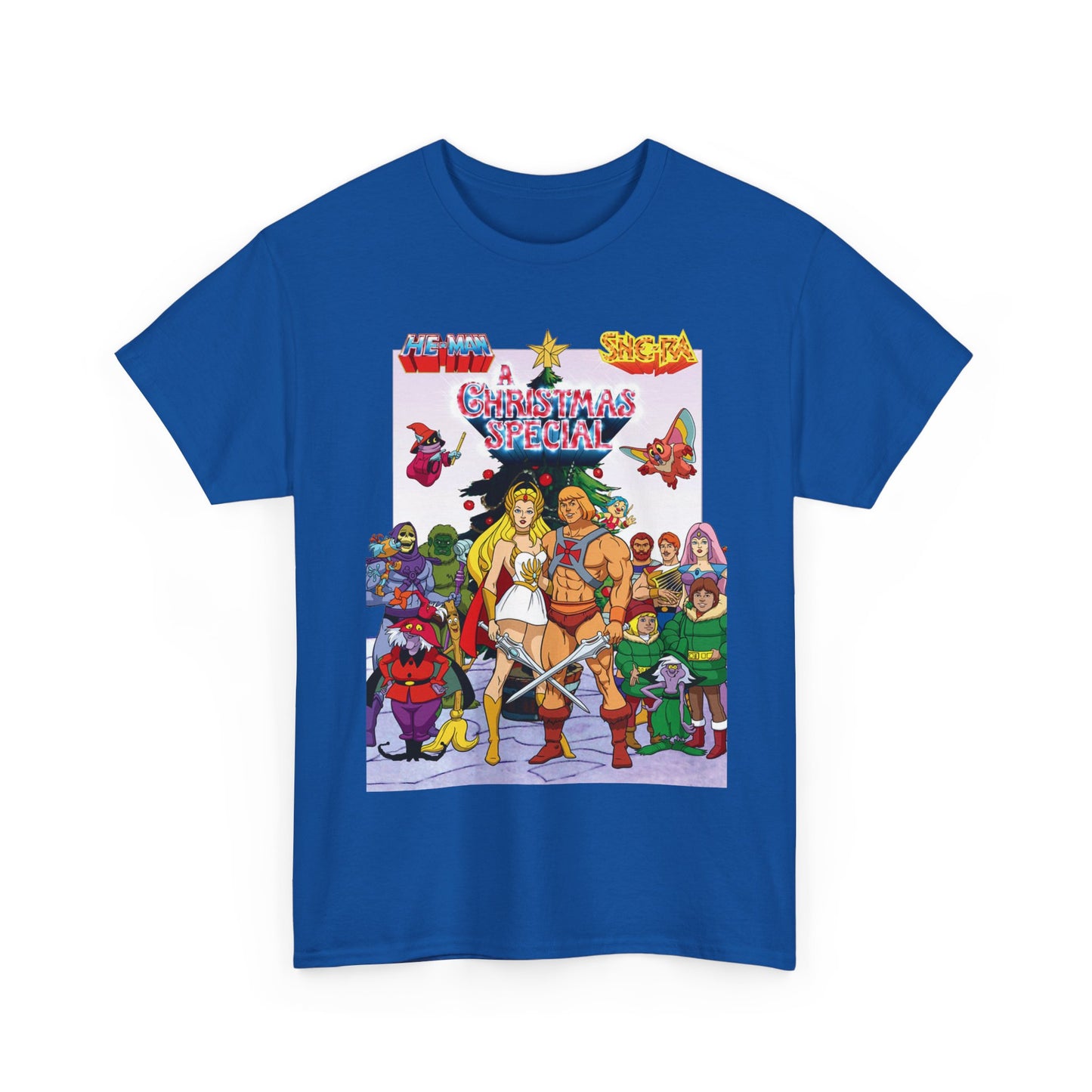 He-Man & She-Ra Christmas Special T-Shirt - MOTU & POP - Upcoming Masters of the Universe 2026 Movie - Filamation Art