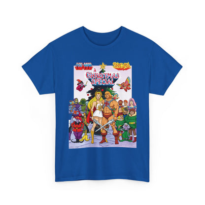 He-Man & She-Ra Christmas Special T-Shirt - MOTU & POP - Upcoming Masters of the Universe 2026 Movie - Filamation Art