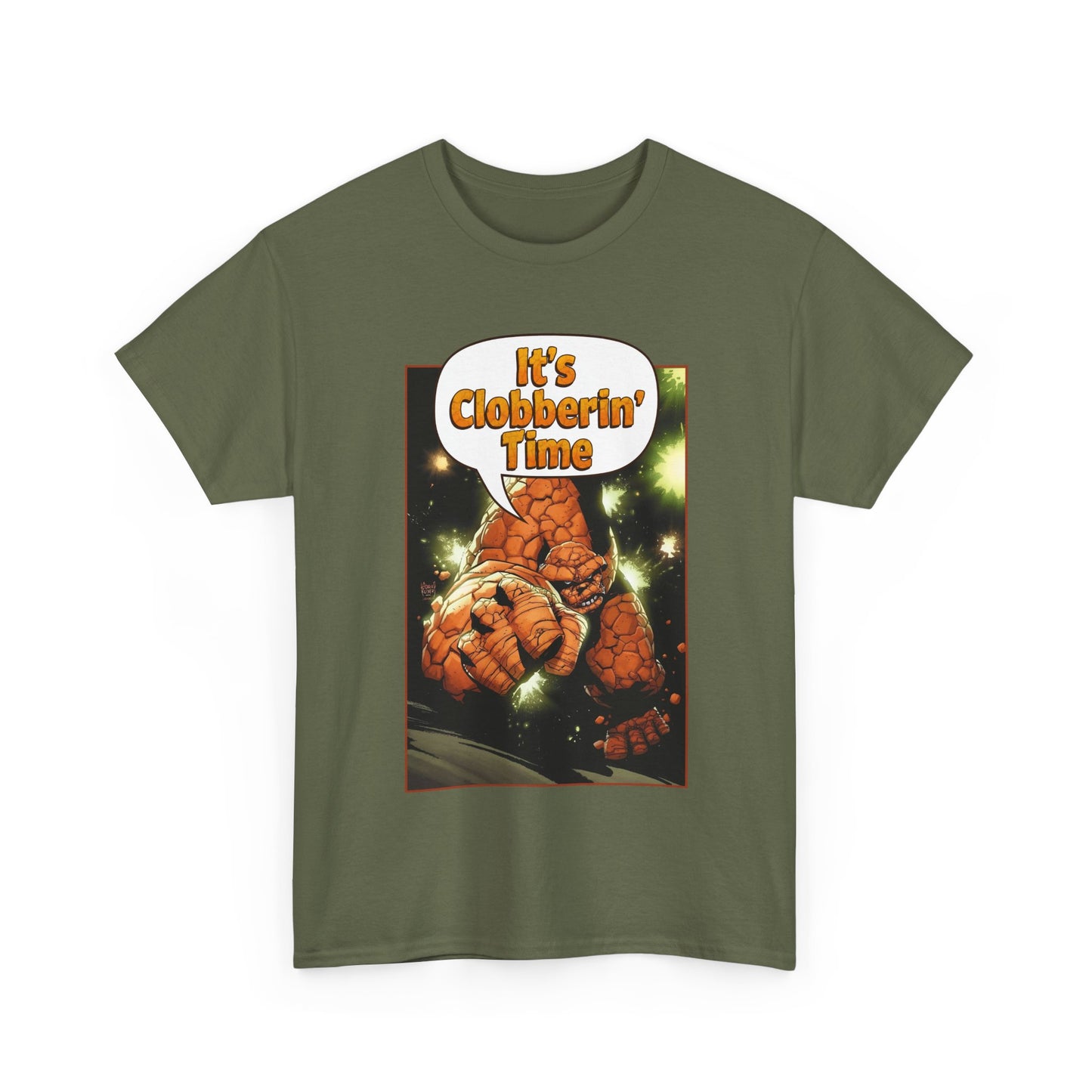 The Thing Shirt - Adam Kubert Art - It's Clobberin' Time - Fantastic Four Member - Marvel Comics