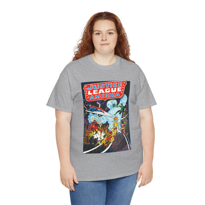 Justice League T-Shirt - George Perez Art - Tornado Tyrant - Superman, Firestorm, Flash, Wonder Woman, Green Lantern - DC Comics